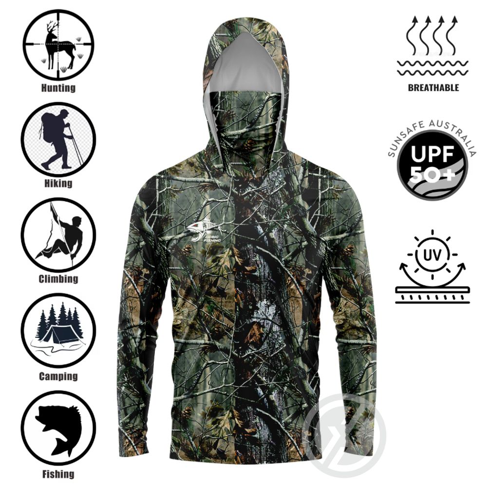 Fishing Shirt Uv Protection - UPF50+ 후드 낚시 셔츠 내장형 페이스
