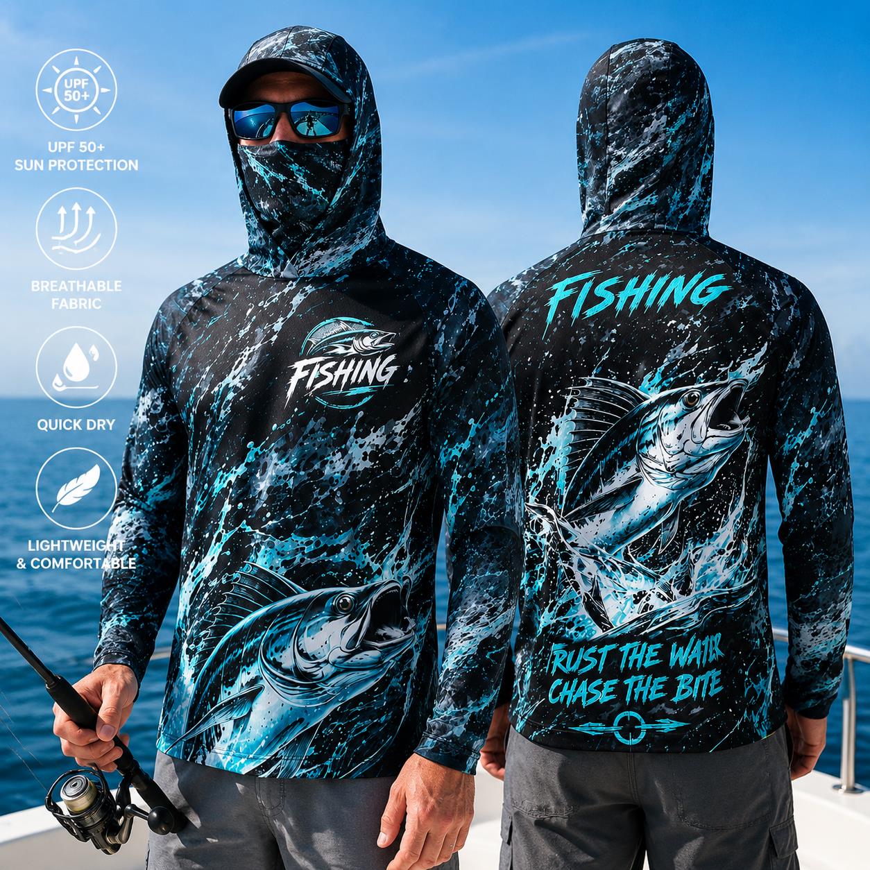 야외용 자외선 차단 긴팔 낚시 탑 넥 마스크 프린트 유 - Fishing Mask Sun Protection 리뷰 및 가격